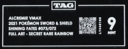 2021 Pokemon SWSH Shining Fates 073/072 Alcremie VMAX Full Art SR Rainbow TAG 9 - Image 3