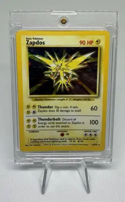 Zapdos 90 HP 16/102 Holo Base Set Unlimited Pokemon Tcg 1999 - Image 1