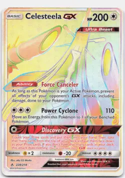 Celesteela GX Rainbow Rare 228/214 Unbroken Bonds Pokemon Near Mint - Image 1