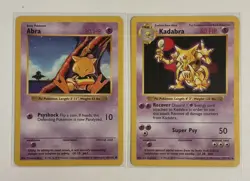 Abra + Kadabra Base Set SHADOWLESS, Pokemon Vintage WOTC LP - Image 1