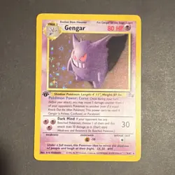Pokemon Gengar Fossil 5/62 Holo Rare 1st Edition 80 HP Stage 2 English 1999 WotC - Image 1