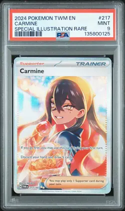 2024 POKEMON TWM EN-TWILIGHT MASQUERADE SPECIAL ILLUSTRATION RARE CARMINE PSA 9 - Image 1