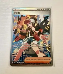 Pokemon Hilda Trainer Supporter 171/086 White Flare SIR Full Art Holo SHINY - Image 1