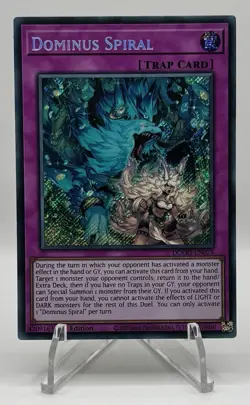 YuGiOh! Dominus Spiral Spell Card - Secret Rare English 1st Ed. DOOD-EN079 MINT - Image 1