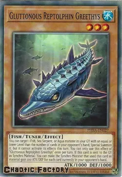 YUGIOH PHRA-EN027 Gluttonous Reptolphin Greethys Common 1st Edition NM - Image 1