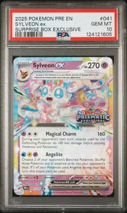 2025 POKEMON PRE SURPRISE BOX EXCLUSIVE #041 SYLVEON EX PSA 10 - Image 1