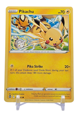 Pikachu 049/195 Silver Tempest Pokemon Card 2022 NM Pika Strike - Image 1