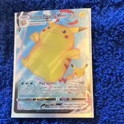 Pokemon Surfing Pikachu VMAX Celebrations Full Art Holo Card 009/025 - Image 1
