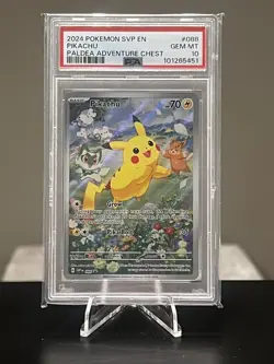 2024 Pokemon SVP EN Black Star Promo Pikachu #088 Paldea Adventure Chest PSA 10 - Image 1