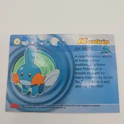 Vintage Mudkip Topps Pokemon #58 Advanced 2003 Card Vintage Nintendo - Image 2