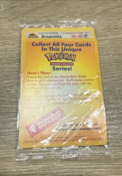 Unopened Pokemon The First Movie 1999 WB Warner Bros Promo Dragonite Card Sealed - Image 1