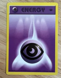 1st Edition Psychic Energy 101/102 Base Set Pokemon Card - LP - Image 1