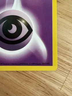1st Edition Psychic Energy 101/102 Base Set Pokemon Card - LP - Image 5