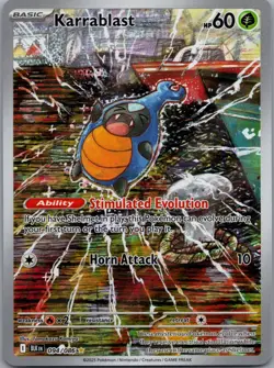 Pokemon TCG Karrablast 094/086 Holo IR Black Bolt Illustration Rare Card SV - Image 1