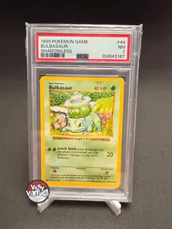 Pokemon Bulbasaur Shadowless Base Set PSA 7 1999 44/102 English Card - Image 1