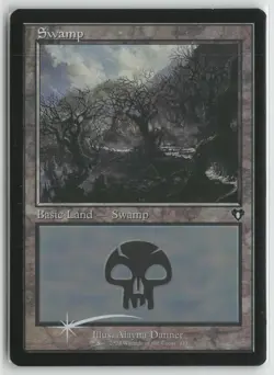 Swamp (443) (Retro Frame) LP Foil 443 Commander Masters MTG - Image 1