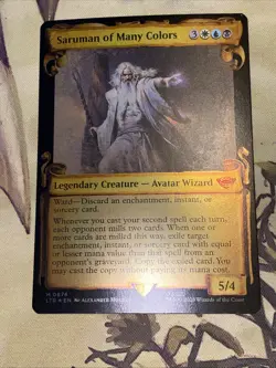 Saruman Of Many Colors X1 Mtg Lord Of The Rings Nm Scroll Foil Showcase - Image 2