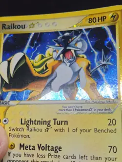 Pokemon Raikou Gold Star EX Unseen Forces Ultra Rare Holo - Image 5