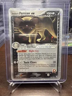 Pokemon Rocket's Persian ex 116/115 Holo Rare EX Unseen Forces Heavily Played - Image 1