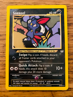 Sneasel (24/64) Rare Neo Revelation Set Pokemon Card! FREE P&P! - Image 1