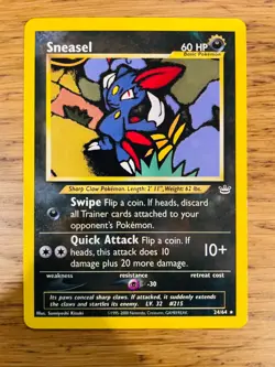 Sneasel (24/64) Rare Neo Revelation Set Pokemon Card! FREE P&P! - Image 2