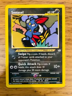 Sneasel (24/64) Rare Neo Revelation Set Pokemon Card! FREE P&P! - Image 4