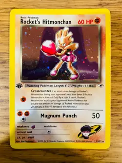 1st Edition Rocket's Hitmonchan (11/132) Holo Gym Heroes Pokemon Card! FAST P&P! - Image 1