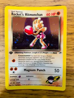 1st Edition Rocket's Hitmonchan (11/132) Holo Gym Heroes Pokemon Card! FAST P&P! - Image 2