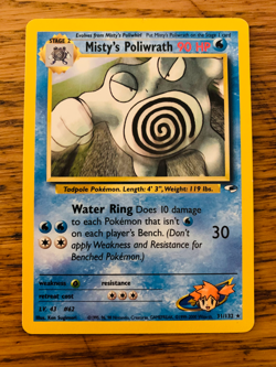 Misty's Poliwrath (31/132) Rare Gym Heroes Set Pokemon Card! FREE P&P! - Image 1
