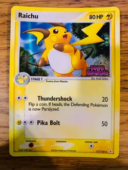 NM! Raichu (51/110) EX Holon Phantoms Stamped Reverse Holo Delta Pokemon Card! - Image 1