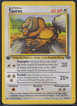 Pokemon - Tauros 47/64 - Dschungel 1.Edition - Deutsch - EX - Image 1