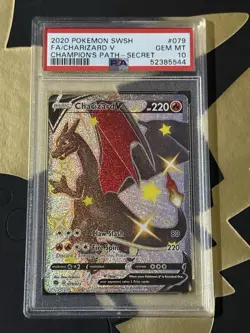 2020 Pokemon Sword and Shield Champion's Path Charizard V Secret #79 PSA 10 - Image 1