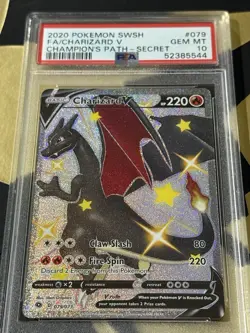 2020 Pokemon Sword and Shield Champion's Path Charizard V Secret #79 PSA 10 - Image 2