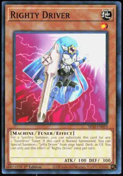 Righty Driver SR10-EN019 Structure Deck: Mechanized Madness Yu-Gi-Oh NM - Image 1