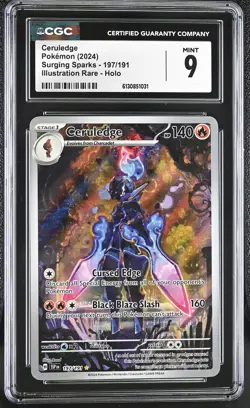 Pokemon GRADED Ceruledge 197/191 Surging Sparks IR 9 CGC ENGLISH - Image 1