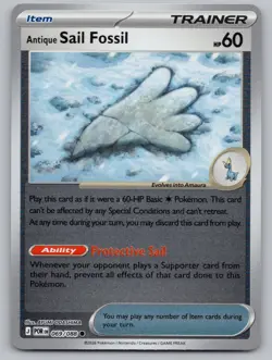 Antique Sail Fossil 069/088 Common Perfect Order Pokemon Reverse Holo NM/M - Image 1