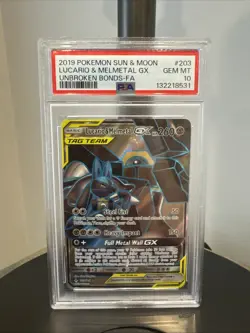 2019 Pokemon Sun And Moon Lucario & Melmetal Gx Unbroken Bonds #203 PSA 10 - Image 1