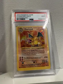 1999 POKEMON BASE SET SHADOWLESS #4 CHARIZARD-HOLO PSA 2 - Image 1