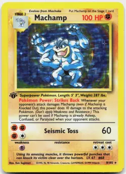 Machamp 8/102 Holo Holo Rare Deck Exclusives Pokemon 1st Edition Holo MP - Image 1