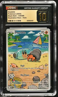 Pokemon GRADED Dwebble 129/086 Black Bolt IR PRISTINE 10 CGC ENGLISH - Image 1
