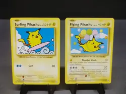 Pokemon TCG - Flying Pikachu & Surfing Pikachu Secret Rare Set XY Evolutions - Image 1