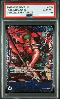 PSA 10 Zoro ST21-015 Flagship Battle 2025 Top 8 Prize ONE PIECE Card Japanese - Image 1