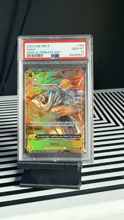 ONE PIECE CCG Kingdoms of Intrigue Sanji OP04-104 Alt Art Foil PSA 10 - Image 1