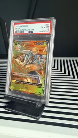 ONE PIECE CCG Kingdoms of Intrigue Sanji OP04-104 Alt Art Foil PSA 10 - Image 2