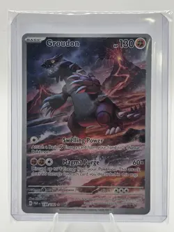Pokemon Groudon Paradox Rift Full Art Holo Rare 130 HP Magma Purge Card 199/182 - Image 1