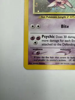Pokemon Espeon 1/75 Neo Discovery Holo Rare Stage 1 Card English - Image 3