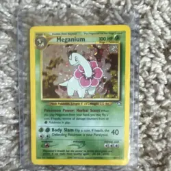 Pokemon TCG Meganium 10/111 Neo Genesis Holo Rare Unlimited 100 HP Card 2000 - Image 1