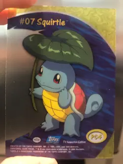 07 Squirtle 2000 Topps Pokemon PC3 - TV Anim Clear Cards - Image 2
