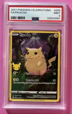 2021 PIKACHU PSA 9 POKEMON CELEBRATIONS 005/025 FULL ART CARD - Image 1