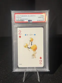 2000 POKEMON SILVER VERSION PLAYING CARDS 2 OF DIAMONDS #084 DODUO PSA 10 - Image 1